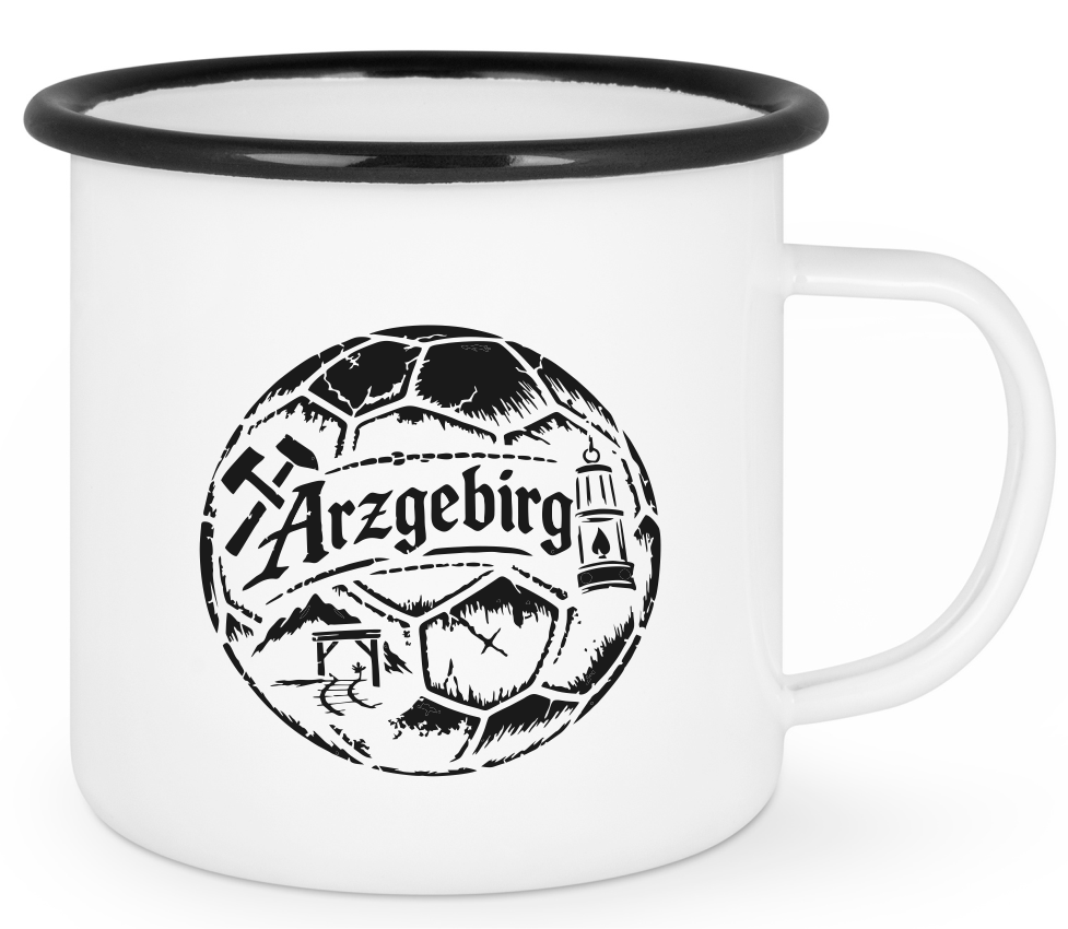 Emailletasse "Arzgebirg Fußball