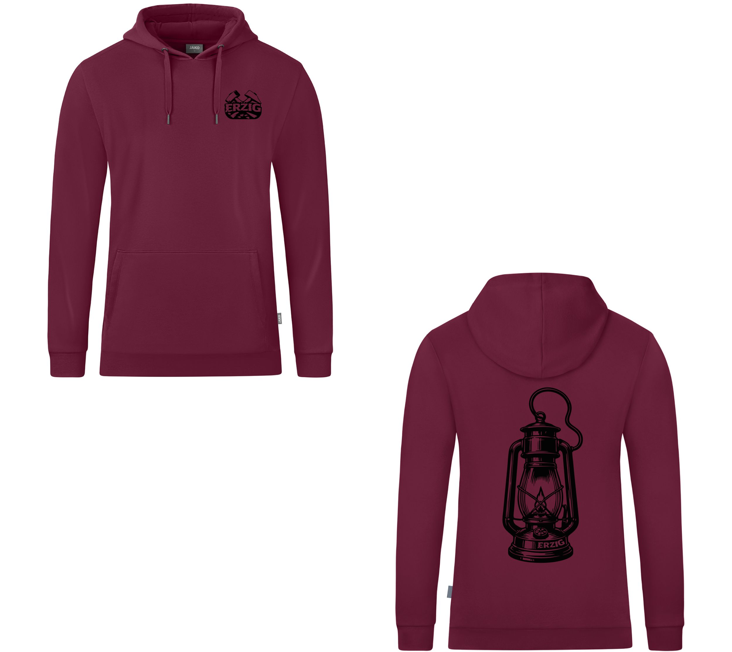 Hoodie Maroon "Grubenlampe"
