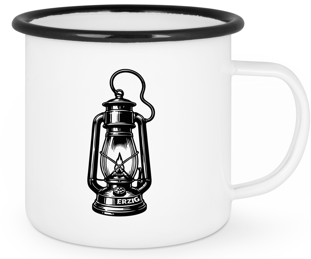 Emailletasse "Grubenlampe"