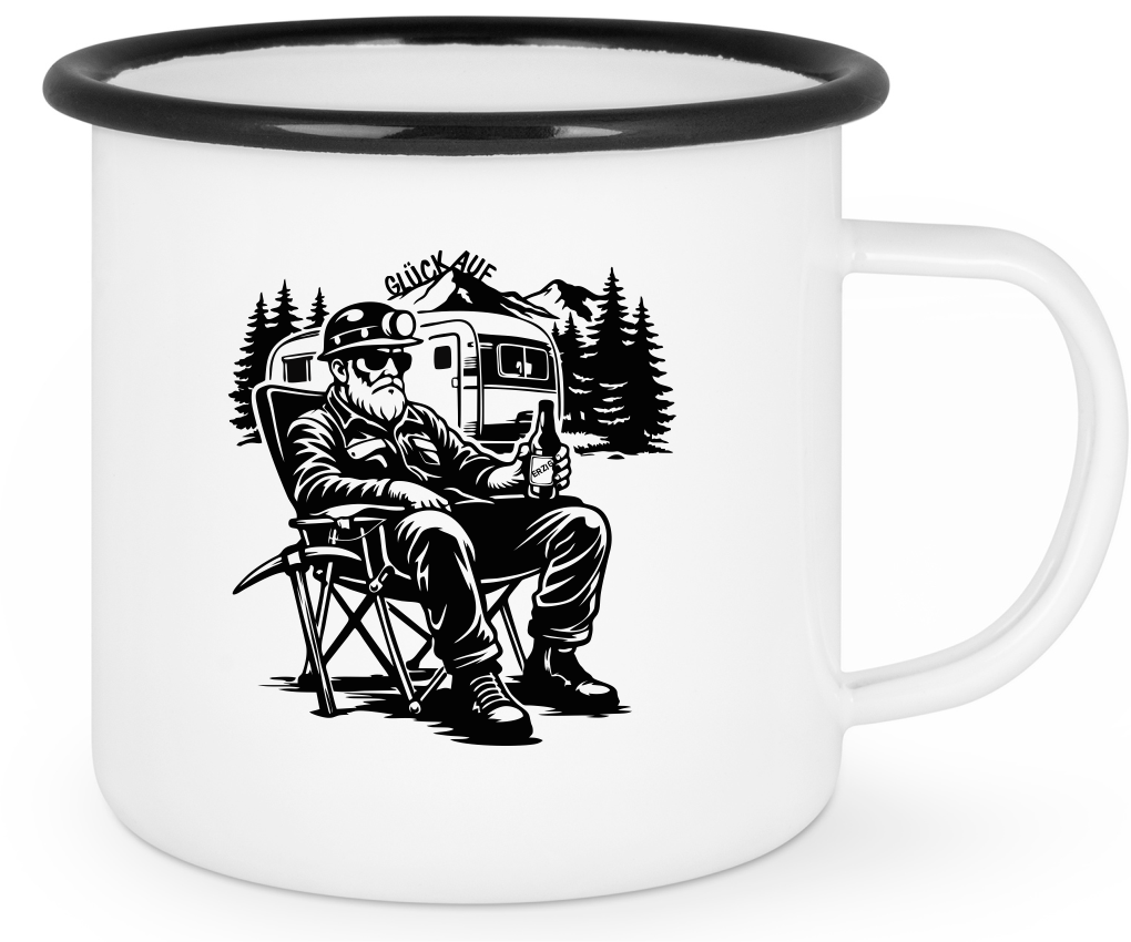 Emailletasse "Camping"