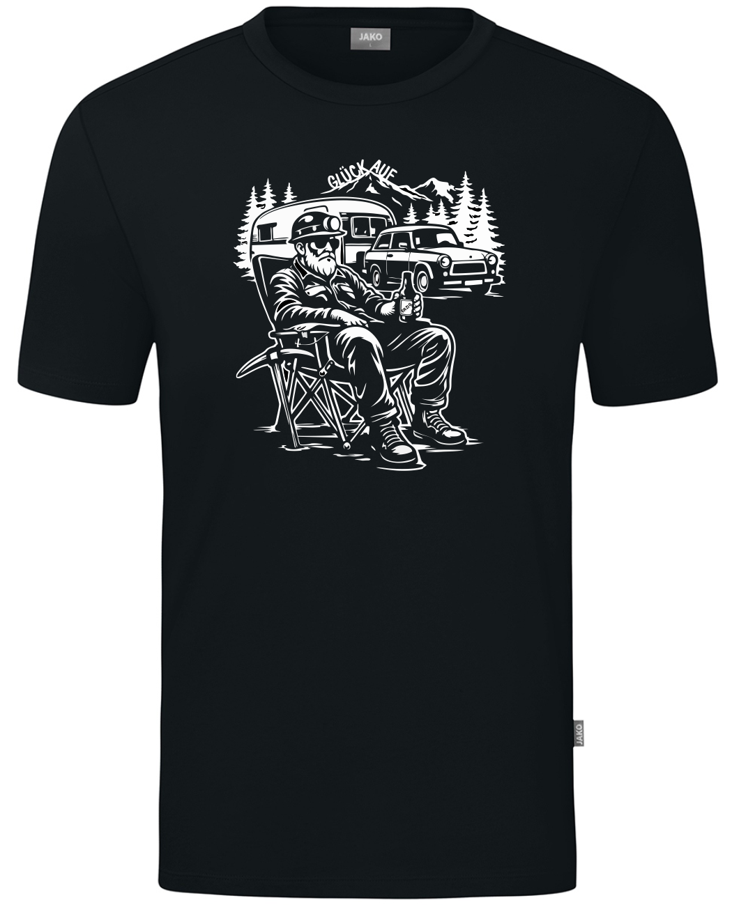 T-Shirt Schwarz "Camper mit Trabi"